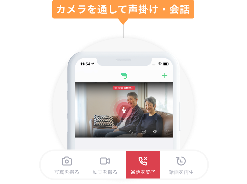 カメラを通して声掛け・会話