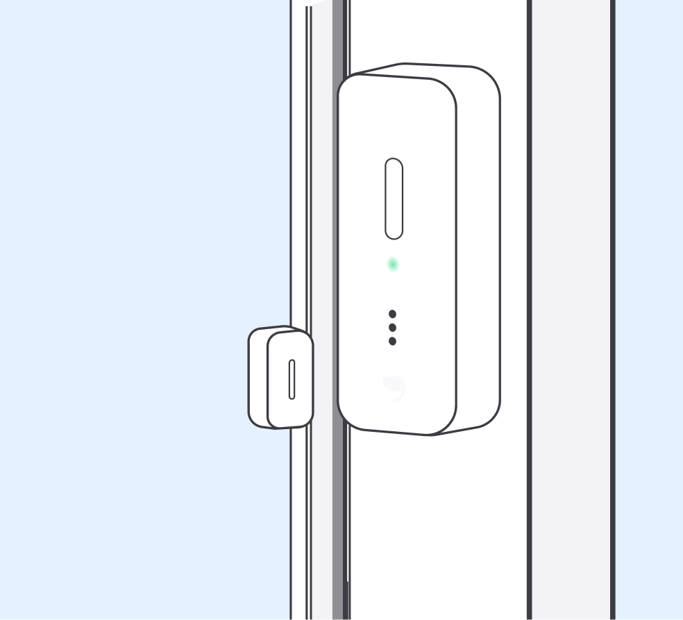 すれ違い窓の開閉を確認する取り付け例