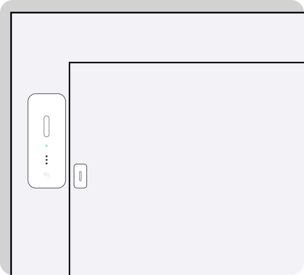 開閉センサーをドア扉に設置する図説イメージ